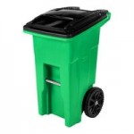Toter ACG64-00LIM Organics 64 Gallon Lime Green Rectangular Caster Cart with Gasketed Lid