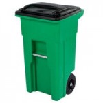 Toter ACG64-00LIM Organics 64 Gallon Lime Green Rectangular Caster Cart with Gasketed Lid