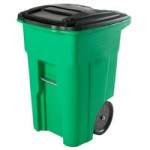 Toter ACG64-00LIM Organics 64 Gallon Lime Green Rectangular Caster Cart with Gasketed Lid