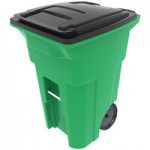 Toter ACG64-00LIM Organics 64 Gallon Lime Green Rectangular Caster Cart with Gasketed Lid