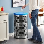 Lancaster Table & Seating 20 Gallon Stainless Steel Round Perforated Recycling Bin with Can / Bottle Lid Lancaster Table & Seating 20 Gallon Stainless Steel Round Perforated Recycling Bin with Can / Bottle Lid