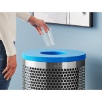 Lancaster Table & Seating 20 Gallon Stainless Steel Round Perforated Recycling Bin with Can / Bottle Lid Lancaster Table & Seating 20 Gallon Stainless Steel Round Perforated Recycling Bin with Can / Bottle Lid