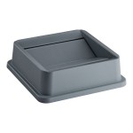 Lavex 35 / 50 Gallon Gray Square Trash Can Drop Shot Lid