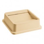 Lavex 35 / 50 Gallon Gray Square Trash Can Drop Shot Lid