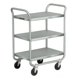 Lakeside 222 Stainless Steel Three Shelf Tubular Utility Cart - 30 x 20