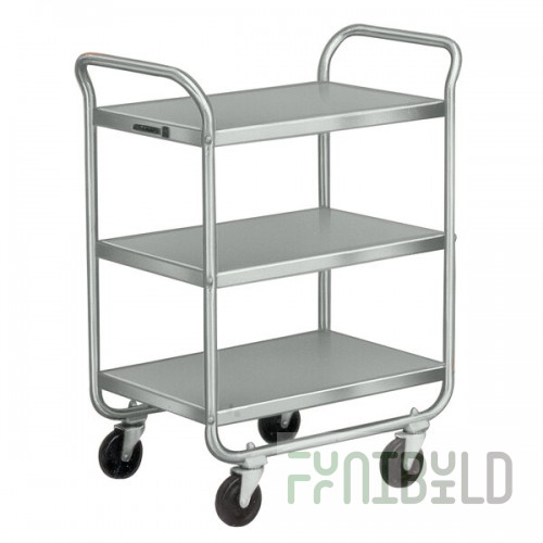 Lakeside 222 Stainless Steel Three Shelf Tubular Utility Cart - 30 x 20