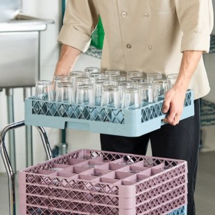 Noble Warewashing 20-Compartment Gray Full-Size Glass Rack Noble Warewashing 20-Compartment Gray Full-Size Glass Rack