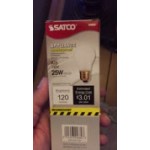 Satco S4880 25 Watt Frosted Shatterproof Finish Incandescent Rough Service Light Bulb - 130V (A15)