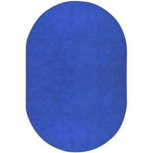Joy Carpets Kid Essentials Endurance 6' x 9' Royal Blue Oval Area Rug