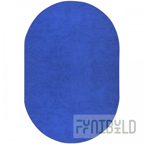 Joy Carpets Kid Essentials Endurance 6' x 9' Royal Blue Oval Area Rug