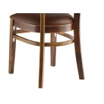 Lancaster Table & Seating Vintage Finish Wood Ladder Back Chair with Dark Brown Vinyl Seat - Detached Seat