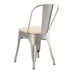 Lancaster Table & Seating Alloy Silver Indoor Cafe Chair with Tan Fabric Magnetic Cushion
