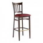 Lancaster Table & Seating Spartan Metal Ladder Back Chair with Dark Walnut Wood Grain Finish and Navy Vinyl Seat - Assembled Lancaster Table & Seating Spartan Metal Ladder Back Chair with Dark Walnut Wood Grain Finish and Navy Vinyl Seat - Assembled