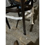 Lancaster Table & Seating Spartan Metal Ladder Back Chair with Dark Walnut Wood Grain Finish and Navy Vinyl Seat - Assembled Lancaster Table & Seating Spartan Metal Ladder Back Chair with Dark Walnut Wood Grain Finish and Navy Vinyl Seat - Assembled