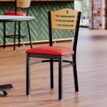 Lancaster Table & Seating Black Finish Side Chair with Red Vinyl Seat and Natural Wood Back - Detached Seat Lancaster Table & Seating Black Finish Side Chair with Red Vinyl Seat and Natural Wood Back - Detached Seat