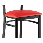 Lancaster Table & Seating Black Finish Side Chair with Red Vinyl Seat and Natural Wood Back - Detached Seat Lancaster Table & Seating Black Finish Side Chair with Red Vinyl Seat and Natural Wood Back - Detached Seat