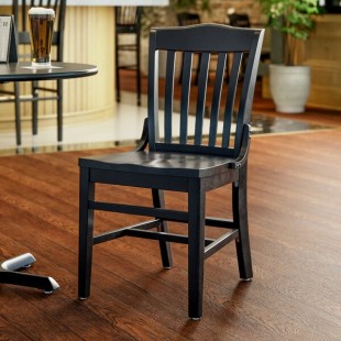 Lancaster Table & Seating Black Finish Wood School House Chair Lancaster Table & Seating Black Finish Wood School House Chair
