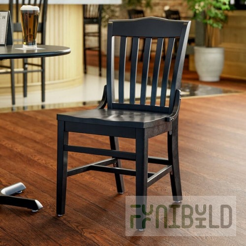 Lancaster Table & Seating Black Finish Wood School House Chair