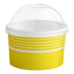 Choice 16 oz. Yellow Paper Frozen Yogurt / Food Cup With Dome Lid - 50/Case Choice 16 oz. Yellow Paper Frozen Yogurt / Food Cup With Dome Lid - 50/Case