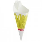 Carnival King 10 oz. Square French Fries Cardboard Fry Cone - 100/Pack Carnival King 10 oz. Square French Fries Cardboard Fry Cone - 100/Pack