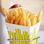 Carnival King 10 oz. Square French Fries Cardboard Fry Cone - 100/Pack Carnival King 10 oz. Square French Fries Cardboard Fry Cone - 100/Pack