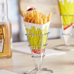 Carnival King 10 oz. Square French Fries Cardboard Fry Cone - 100/Pack Carnival King 10 oz. Square French Fries Cardboard Fry Cone - 100/Pack