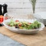Fineline OVB09128.WH Platter Pleasers 128 oz. White Plastic Oval Catering Bowl - 25/Case Fineline OVB09128.WH Platter Pleasers 128 oz. White Plastic Oval Catering Bowl - 25/Case