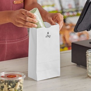 Duro 4 lb. White Paper Bag - 500/Bundle Duro 4 lb. White Paper Bag - 500/Bundle