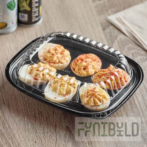 D&W Fine Pack 6 Compartment Deviled Egg Take-Out Container with Clear Lid - 416/Case