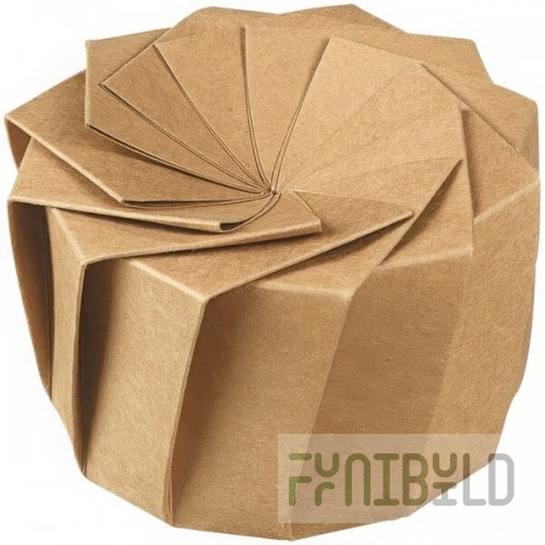 Solia Iris 12.5 oz. Brown Cardboard Origami Bowl with BOPP Lamination - Medium - 160/Case