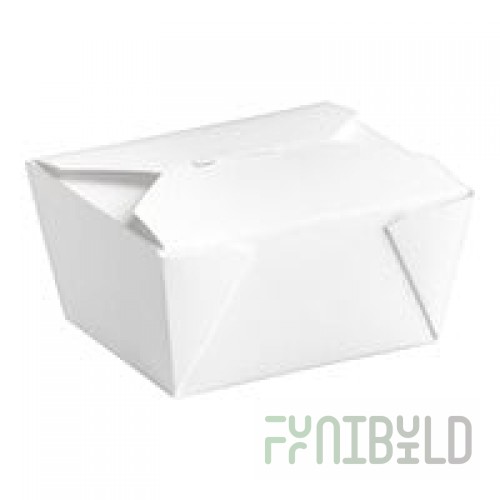 Fold-Pak 01BPWHITEM Bio-Pak White Microwavable Paper #1 Take-Out Containers 4 3/8