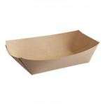 Carnival King White Kraft Paper Food Sleeves for 5 lb. Food Trays - 250/Case