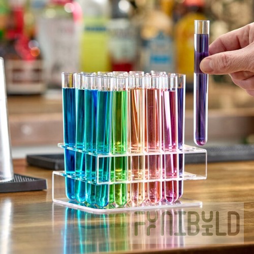 Choice Test Tube / Shooter Rack with 100 Clear Test Tube Shots / Shooters