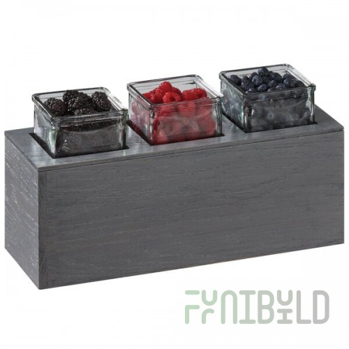 Cal-Mil 3836-3-83 Ashwood Gray Oak Action Station Glass Jar Unit - 15 3/4