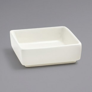 Front of the House Catalyst 2.5 oz. European White Square Porcelain Ramekin - 24/Case Front of the House Catalyst 2.5 oz. European White Square Porcelain Ramekin - 24/Case