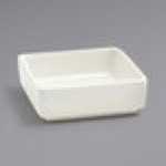 Front of the House Catalyst 2.5 oz. European White Square Porcelain Ramekin - 24/Case