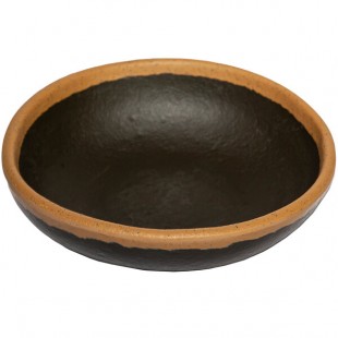 GET B-35-BR Pottery Market 2.5 oz. Glazed Brown Melamine Ramekin with Clay Trim - 48/Case