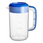 Choice 80 oz. Polypropylene Beverage Pitcher with Blue Lid and Handle