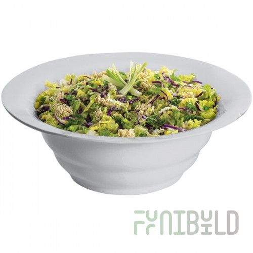 TableCraft CW3120N 10 Qt. Natural Cast Aluminum Wide Rim Salad Bowl
