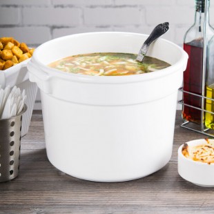 TableCraft CW1310W 11 Qt. White Cast Aluminum Bain Marie Soup Bowl TableCraft CW1310W 11 Qt. White Cast Aluminum Bain Marie Soup Bowl