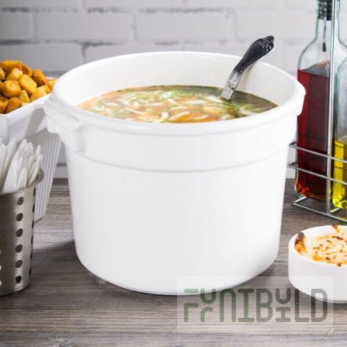 TableCraft CW1310W 11 Qt. White Cast Aluminum Bain Marie Soup Bowl