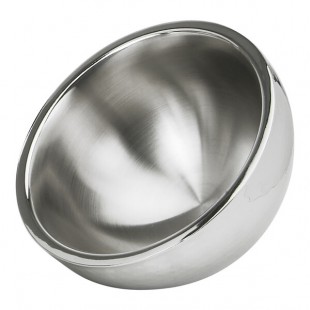 Eastern Tabletop 7208 50 oz. Stainless Steel Hammered Dual Angle Insulated Bowl