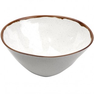 GET B-193-RM Rustic Mill 6 Qt. Glazed Irregular Round Melamine Bowl - 3/Case