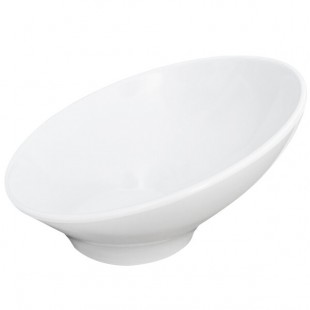 Elite Global Solutions M9 Pappasan White 28 oz. Slanted Melamine Bowl Elite Global Solutions M9 Pappasan White 28 oz. Slanted Melamine Bowl