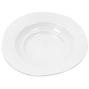 Elite Global Solutions DB925 Della Terra 12 oz. White Irregular Round Bowl - 6/Case