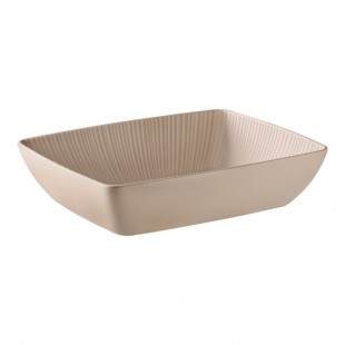 APS Nero 118.3 oz. Brown Rectangular Melamine Serving Bowl - 4/Case APS Nero 118.3 oz. Brown Rectangular Melamine Serving Bowl - 4/Case