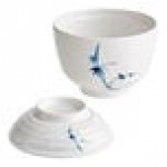 Acopa Biru 9 oz. Round Melamine Miso Bowl with Lid - 12/Case