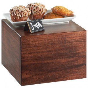 Cal-Mil 432-9-78 Mid-Century Square Walnut Wood Riser - 12 Cal-Mil 432-9-78 Mid-Century Square Walnut Wood Riser - 12