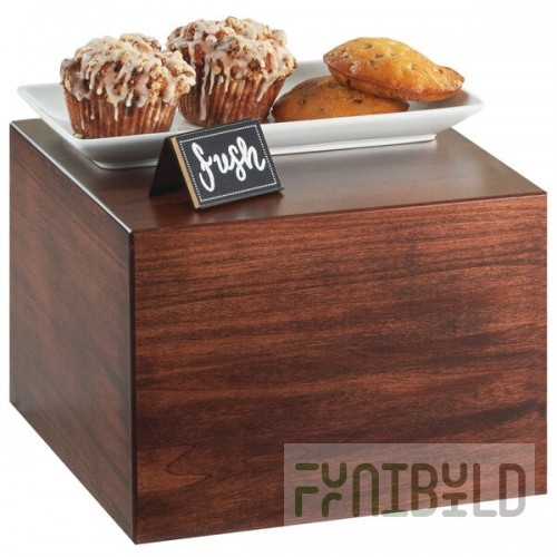 Cal-Mil 432-9-78 Mid-Century Square Walnut Wood Riser - 12