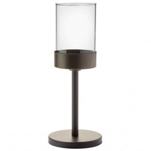 Hollowick 272BZ Mod Dark Bronze Candlestick Base with Clear Cylinder Shade Hollowick 272BZ Mod Dark Bronze Candlestick Base with Clear Cylinder Shade